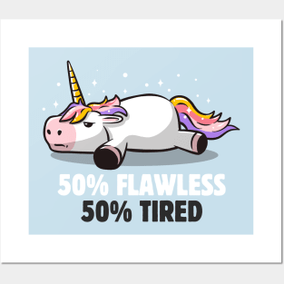 50% Flawless 50% Lazy Cute Unicorn Gift Posters and Art